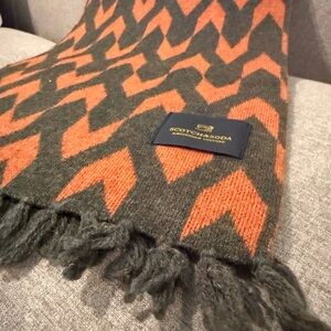 Scotch & Soda Olive and Orange Chevron Knit Scarf
